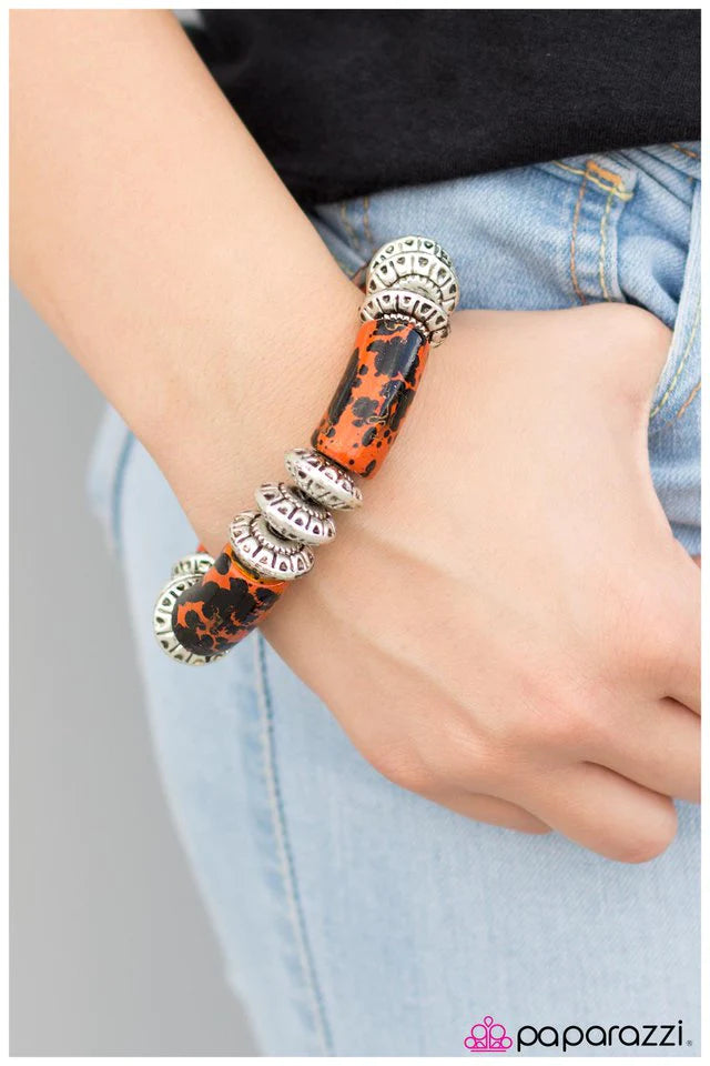 Pulsera Paparazzi ~ Rocky Road - Naranja