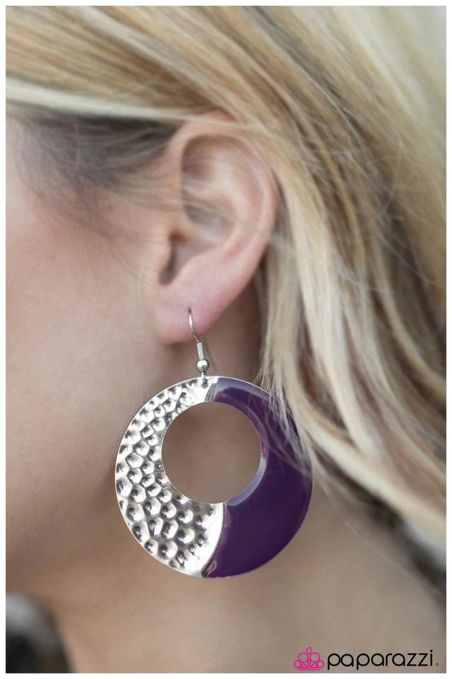 Paparazzi Earring ~ Divide and Conquer - Purple