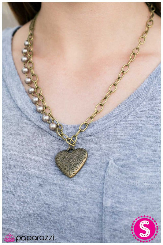 Paparazzi Necklace ~ My Heart Is Set On You - Brown