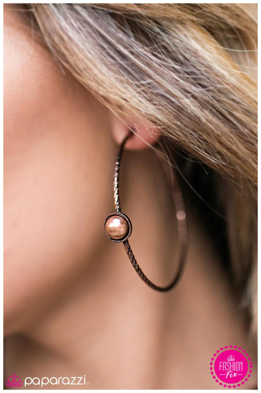 Paparazzi Earring ~ Treasure Seeker  - Copper