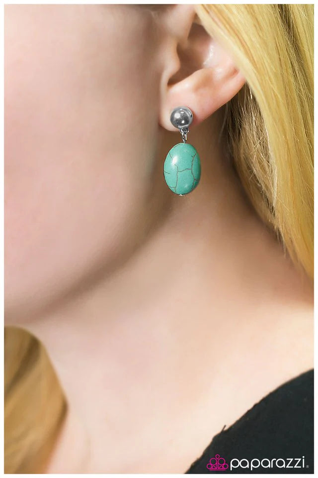 Paparazzi Earring ~ Stone Cliffs - Blue