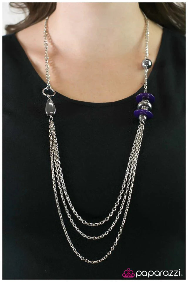 Paparazzi Necklace ~ It All Stacks Up - Purple