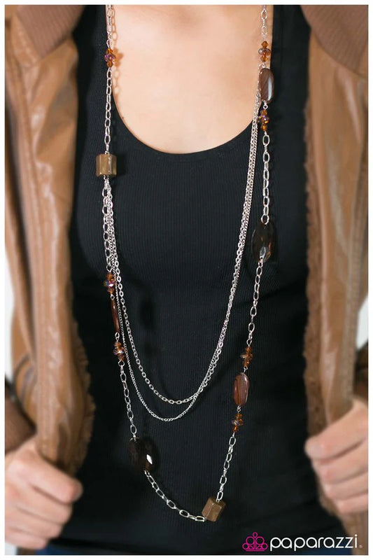 Paparazzi Necklace ~ Jubilee of Beads - Brown