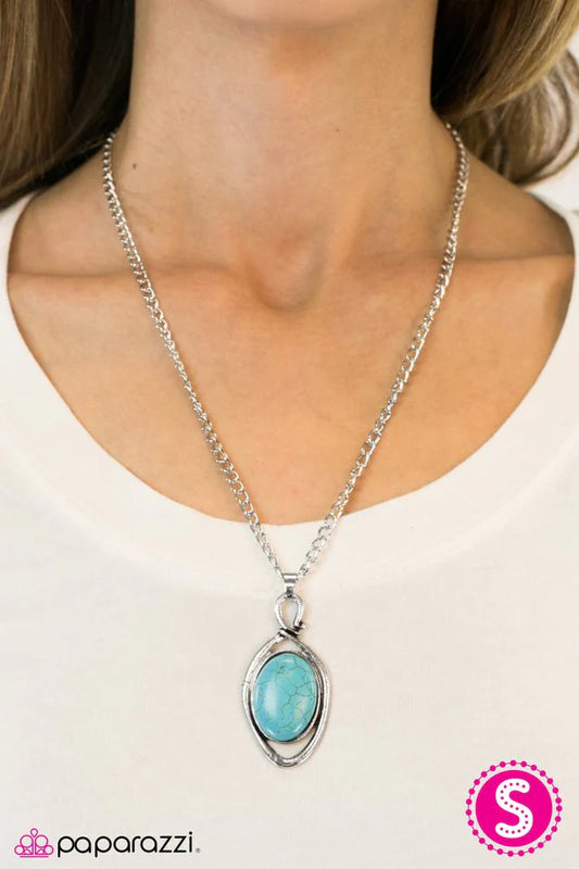 Paparazzi Necklace ~ Skipping Stones - Blue