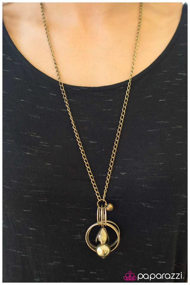 Paparazzi Necklace ~ Be There With Bells On - Brass