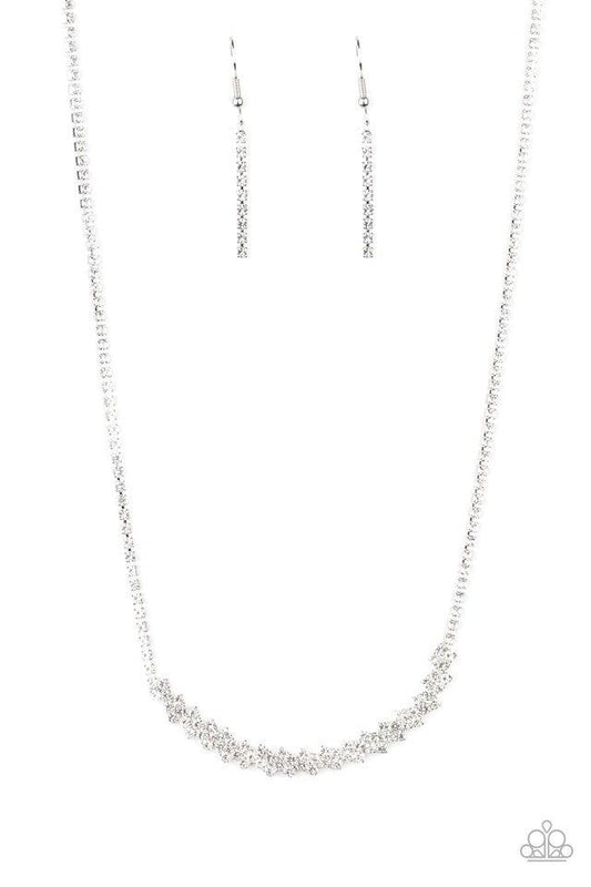 Paparazzi Necklace ~ Glamour Glow - White