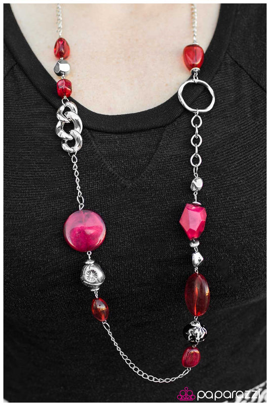 Paparazzi Necklace ~ Sucker Punch - Red