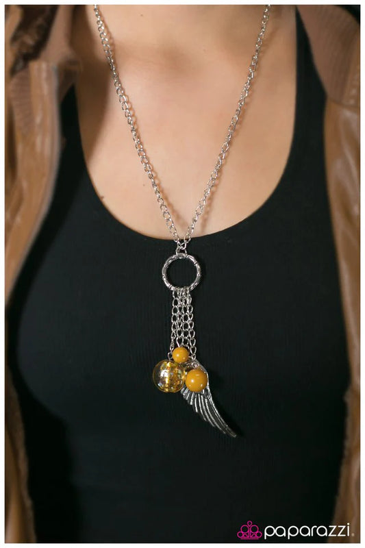 Paparazzi Necklace ~ On a Wing and a Prayer - Yellow