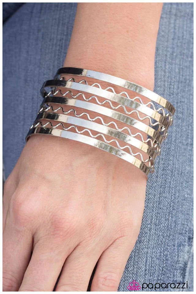 Paparazzi Bracelet ~ Check Your Pulse - Silver