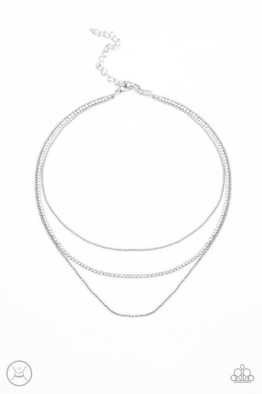 Paparazzi Necklace ~ Battle of the Glitz - White