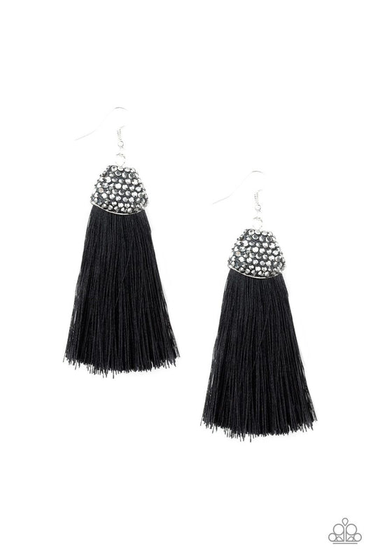 Paparazzi Earring ~ Razzle Riot - Black