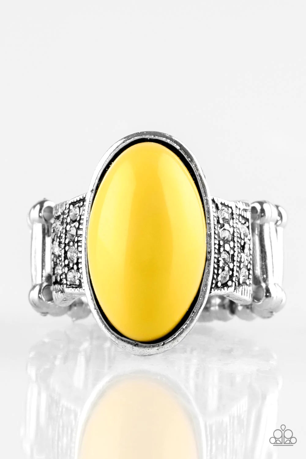 Anillo Paparazzi ~ Base de BEAD-To-Know - Amarillo