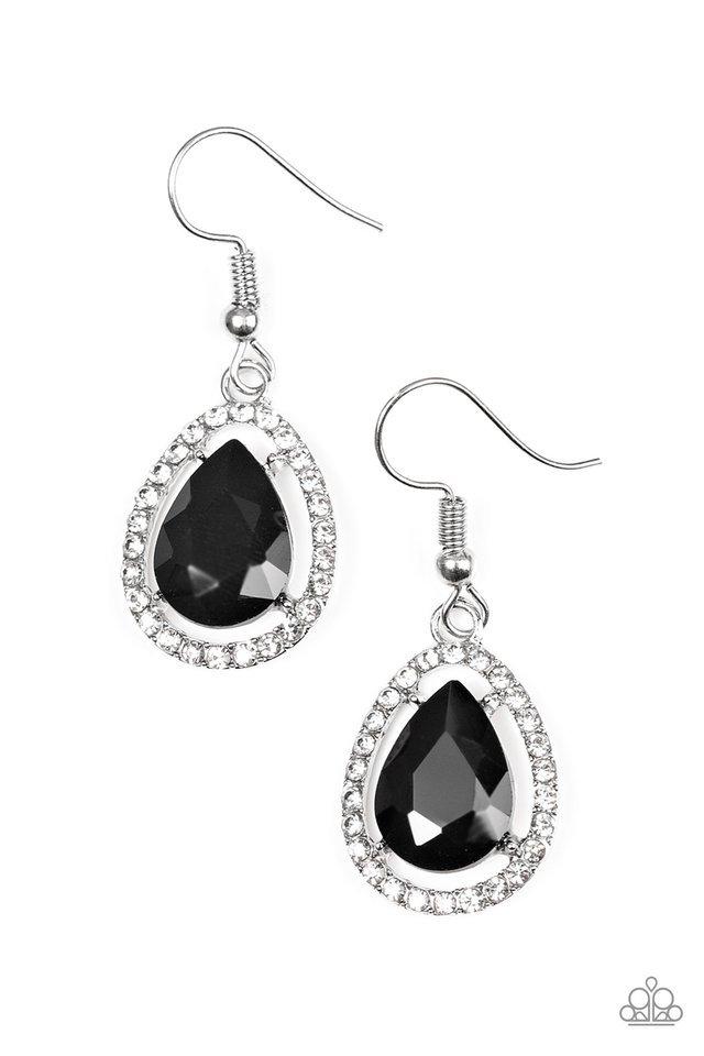 Paparazzi Earrings - A One - GLAM Show - Black