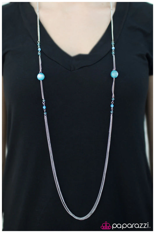 Paparazzi Necklace ~ Half Past Midnight - Blue