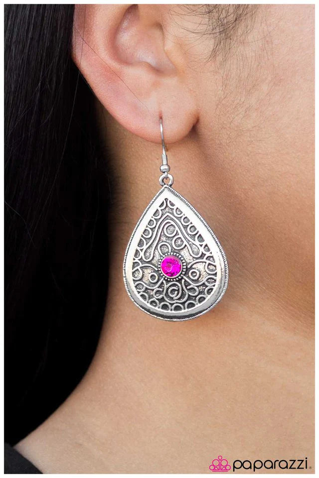 Paparazzi Earring ~ What Are You Waiting For? - Pink