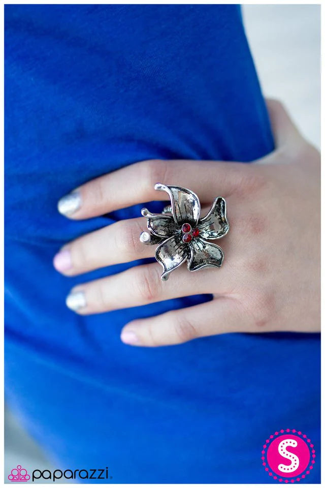 Paparazzi Ring ~ Heavenly Hibiscus - Red