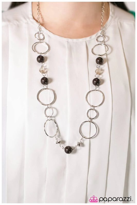 Paparazzi Necklace ~ Keeping Up With The Joneses  - Brown