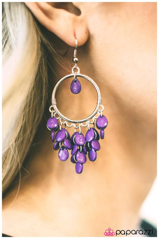 Paparazzi Earring ~ Frame of Mind - Purple