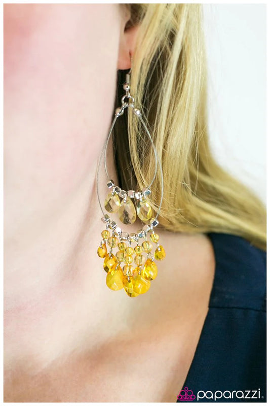 Paparazzi Earring ~ Tahiti Sunrise - Yellow