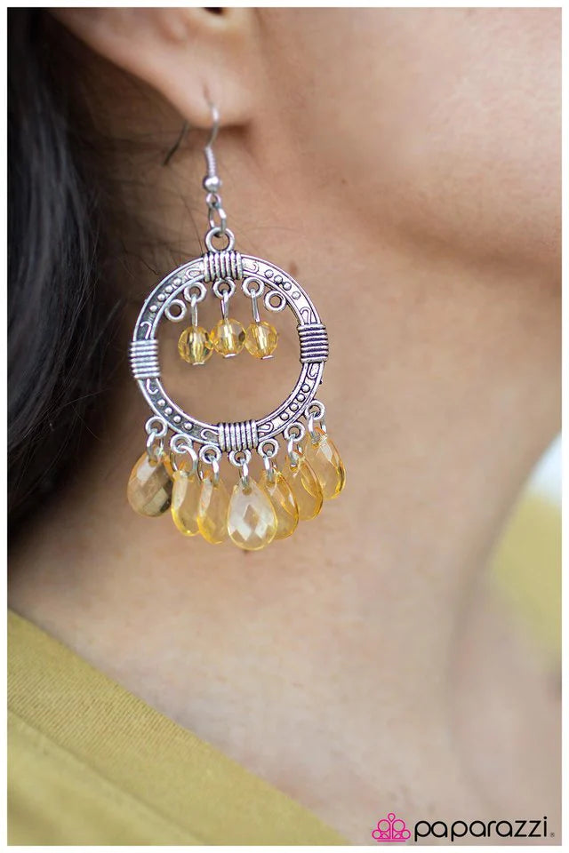 Paparazzi Earring ~ Cha-Cha-Cha - Yellow