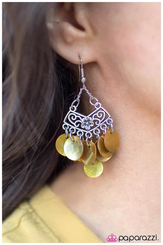 Paparazzi Earring ~ For SHORE - Yellow