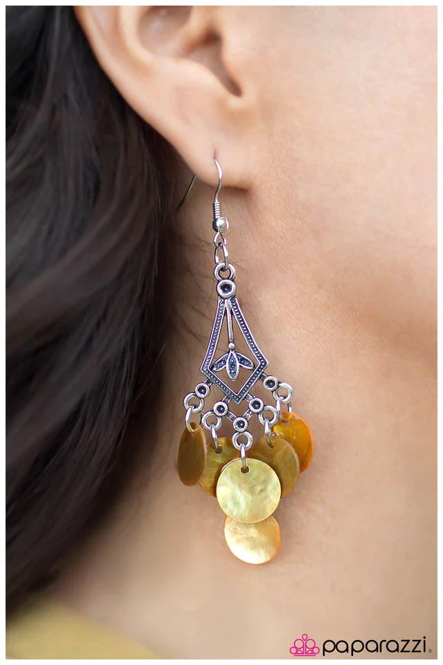 Paparazzi Earring ~ Keep in Touch - Yellow