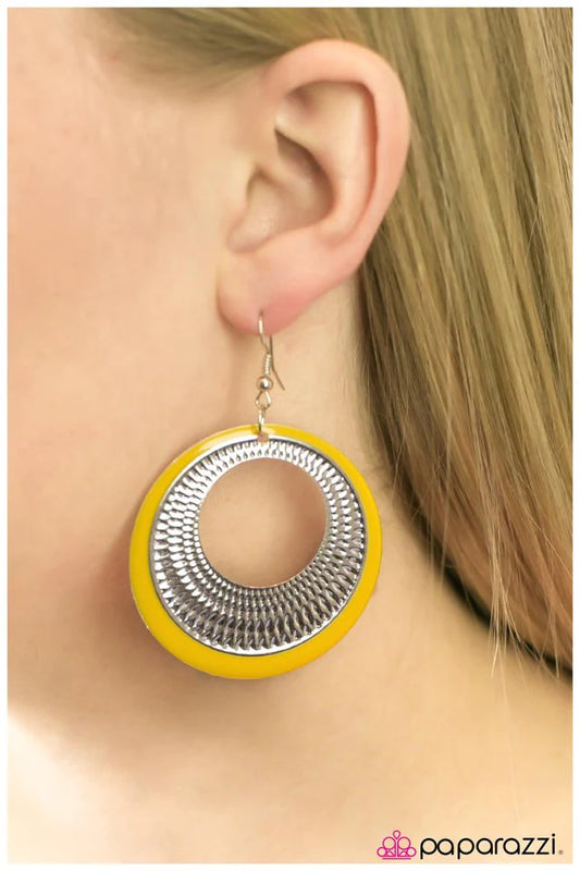 Paparazzi Earring ~ Waiting for Forever - Yellow