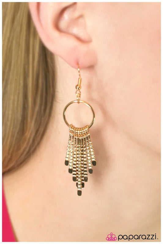 Paparazzi Earring ~ The Speed of Light - Gold