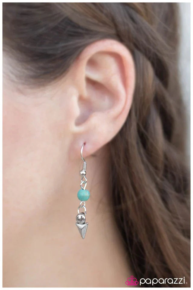 Paparazzi Earring ~ Missing The Mark - Blue