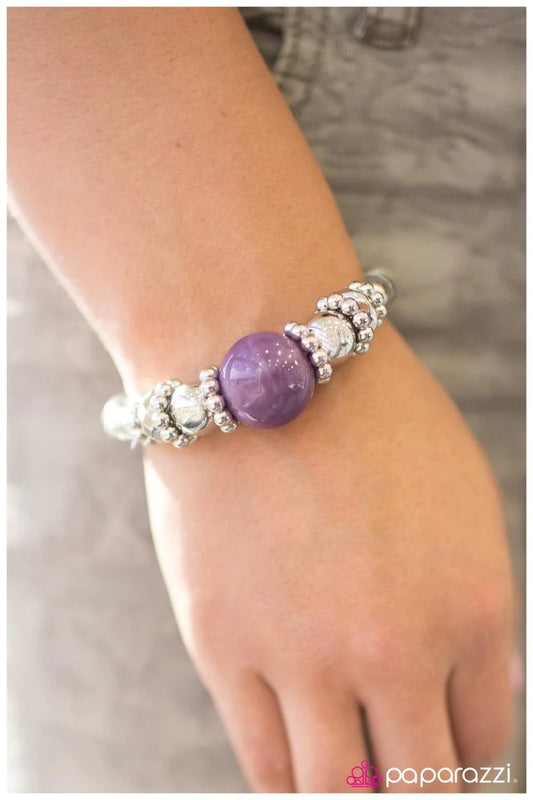 Pulsera Paparazzi ~ At First Blush - Púrpura