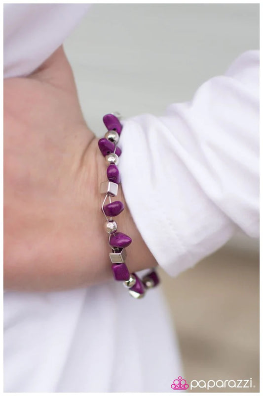 Paparazzi Bracelet ~ This Calls For A PEBBLE-bration! - Purple