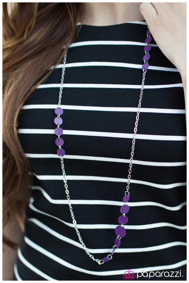 Paparazzi Necklace ~ Night At The Disco - Purple