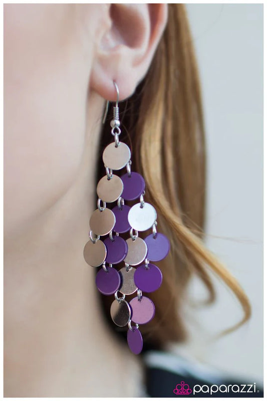 Paparazzi Earring ~ Funky Town - Purple