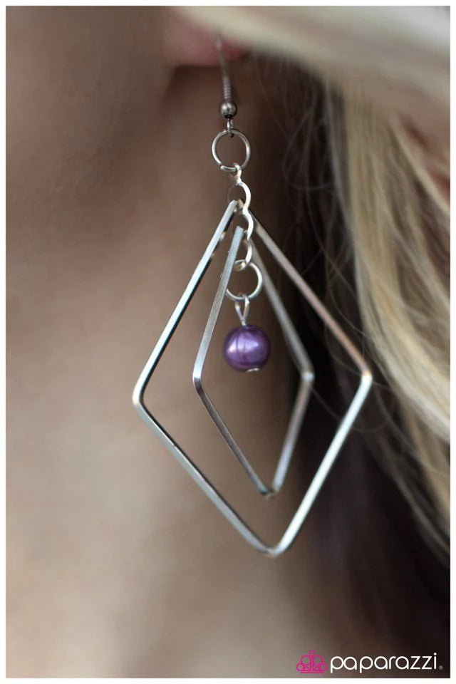 Paparazzi Earring ~ A Saving Grace - Purple