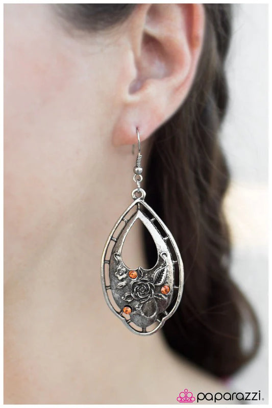 Paparazzi Earring ~ Decorated Detail - Orange