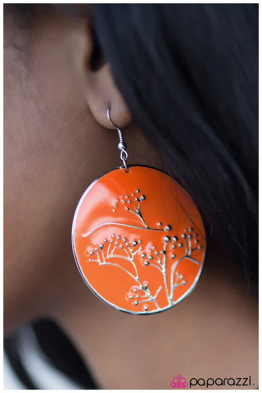 Paparazzi Earring ~ Money Doesnt Grow On Trees - Orange