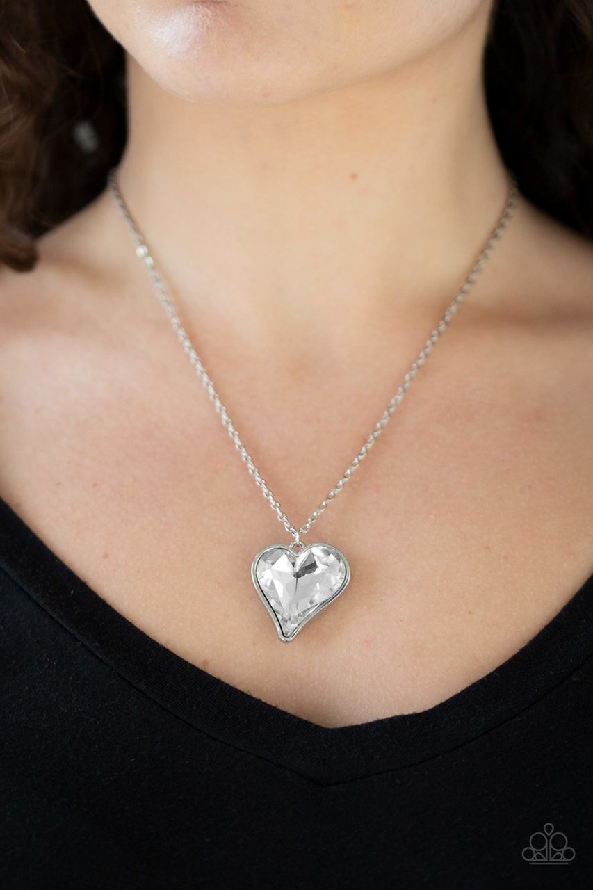 Paparazzi Necklace ~ Heart Flutter - White – Paparazzi Jewelry | Online ...