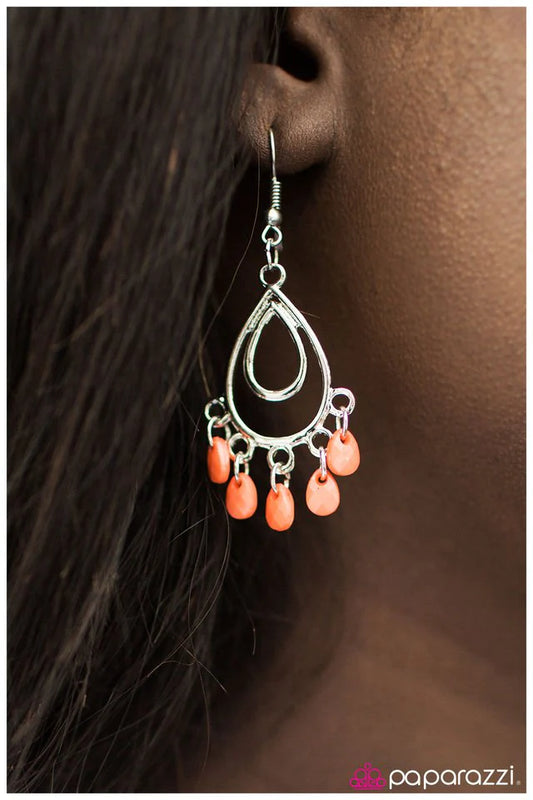 Paparazzi Earring ~ Bahama Mama - Orange