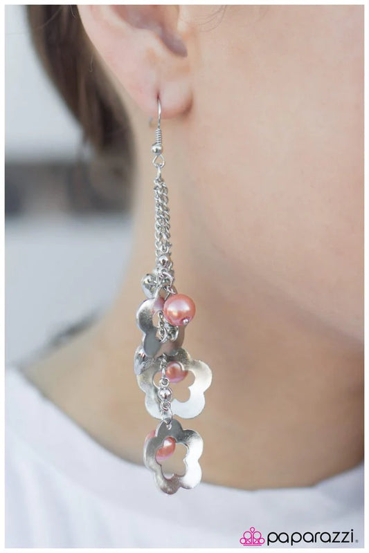 Paparazzi Earring ~ Hearts and Flowers - Orange
