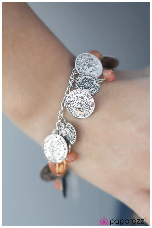 Paparazzi Bracelet ~ Two-Faced- Orange