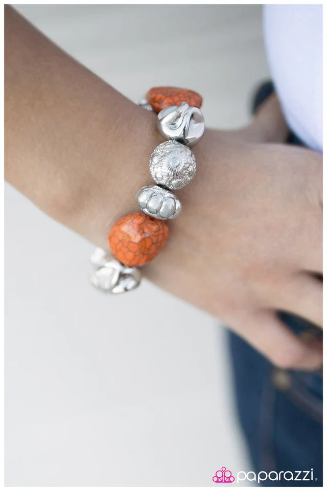 Paparazzi Bracelet ~ Ready to Rock? - Orange