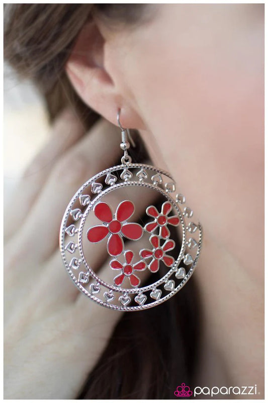 Paparazzi Earring ~ Springtime Pleasure - Red