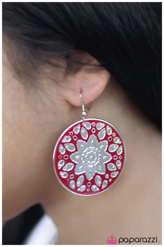 Paparazzi Earring ~ All Things Bright and Beautiful - Red