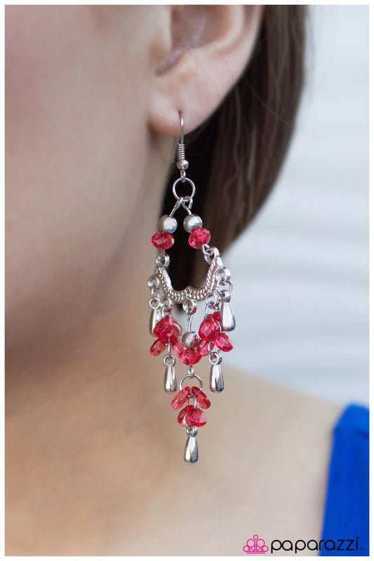 Paparazzi Earring ~ To the Dance Floor! - Red