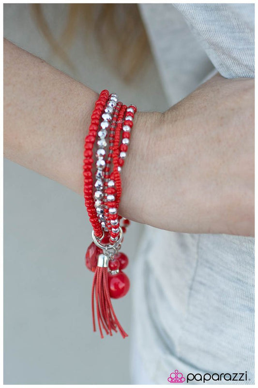 Paparazzi Bracelet ~ Kings and Vagabonds - Red