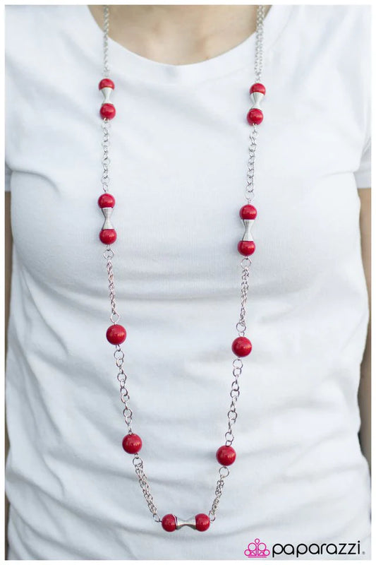 Paparazzi Necklace ~ Commander in Chief - Red