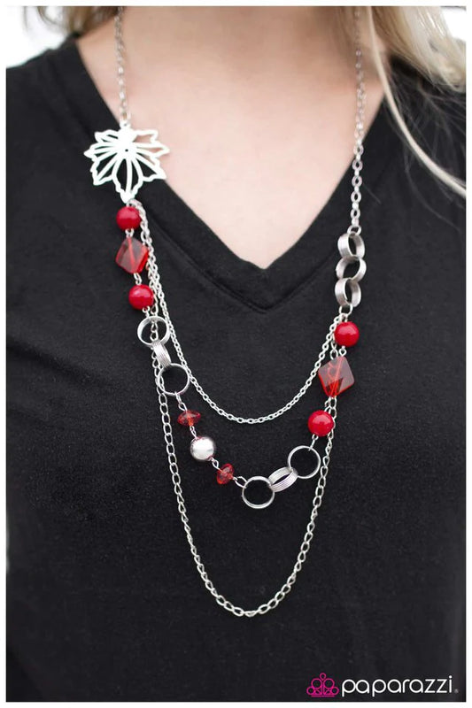 Paparazzi Necklace ~ Willing and MAPLE - Red