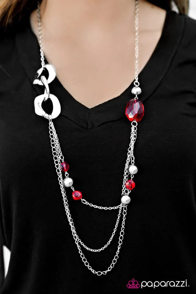 Paparazzi Necklace ~ May I Suggest... - Red
