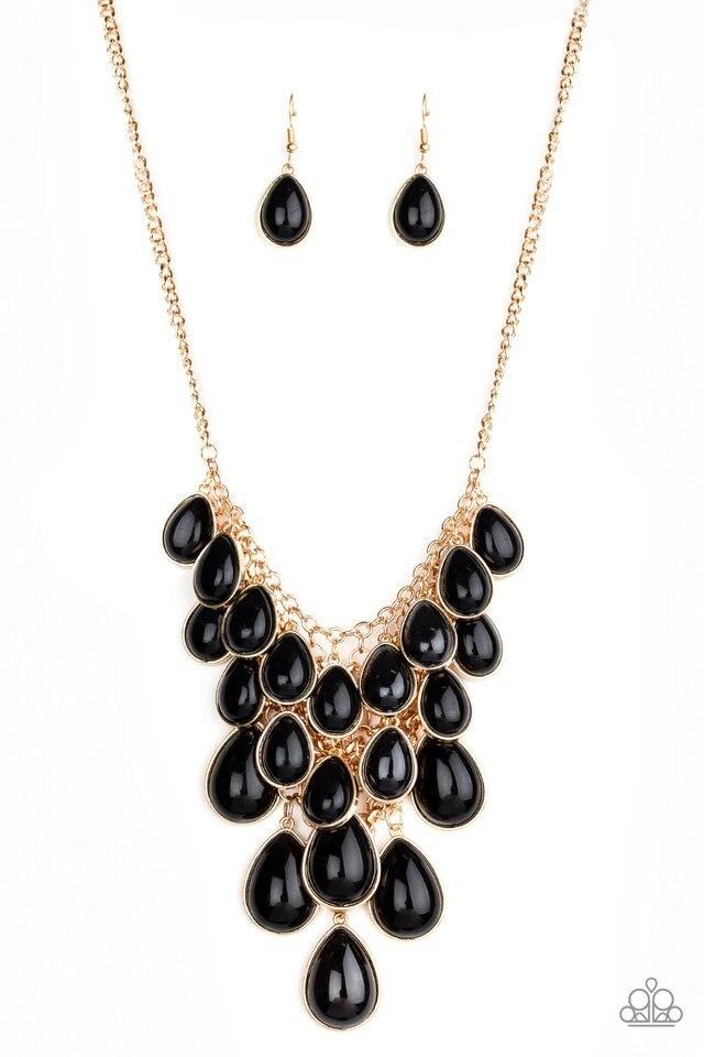 Paparazzi Necklace ~ Shop Til You TEARDROP - Black