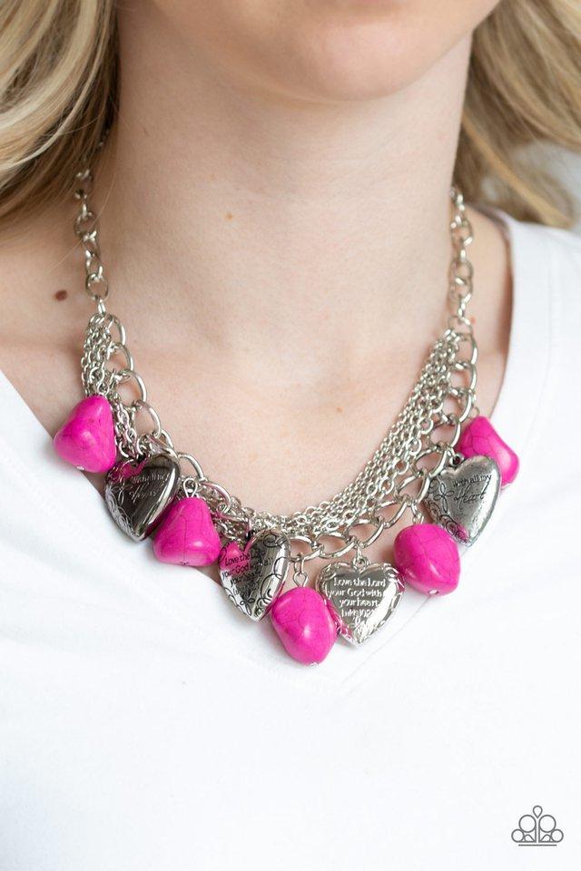 Paparazzi Necklace ~ Change Of Heart - Pink